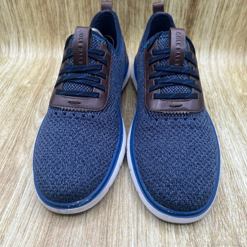 Cole Haan Generation Zerogrand Men's Size 10.5 Navy Blue Brown Knit C32048